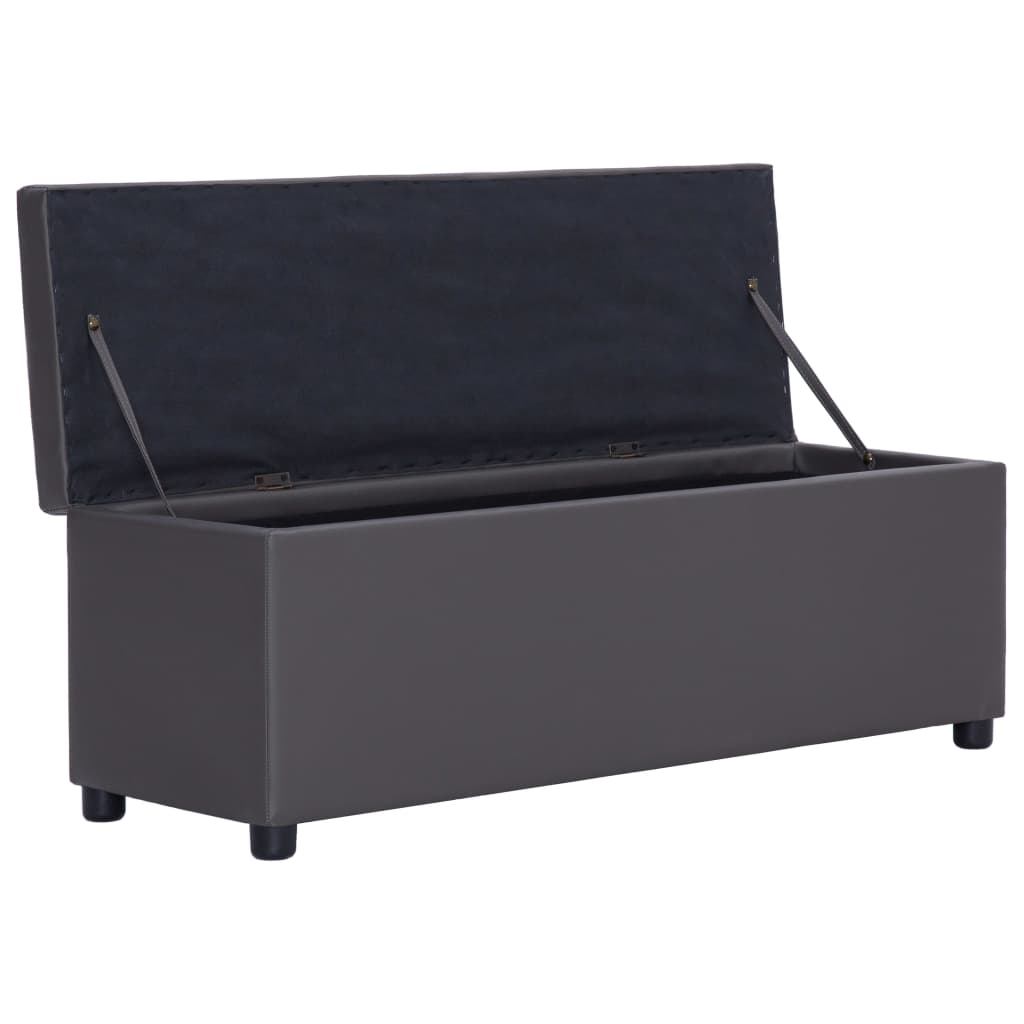 Panca con Vano Portaoggetti 116 cm Grigia in Similpelle | homemem39
