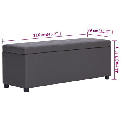 Panca con Vano Portaoggetti 116 cm Grigia in Similpelle | homemem39
