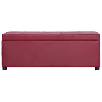 Panca con Vano Portaoggetti 116 cm Rosso Vino in Similpelle