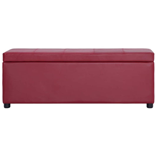Panca con Vano Portaoggetti 116 cm Rosso Vino in Similpelle