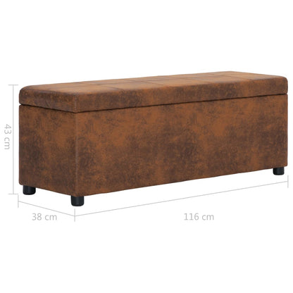 Panca Vano Portaoggetti 116 cm Marrone Similpelle Scamosciata | homemem39