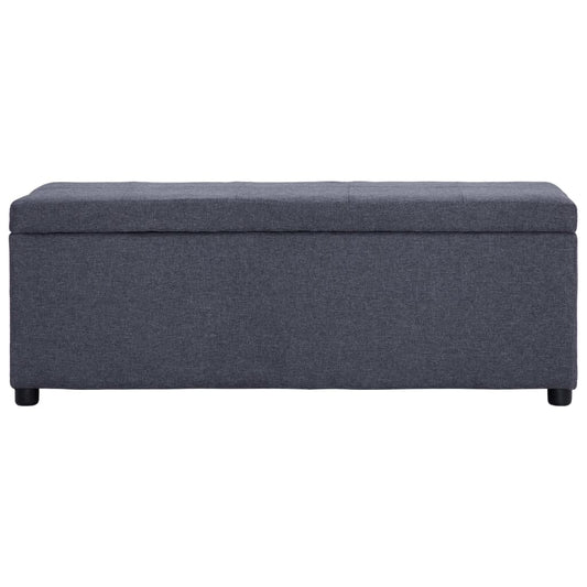 Panca con Vano Portaoggetti 116 cm Grigio Scuro in Poliestere | homemem39