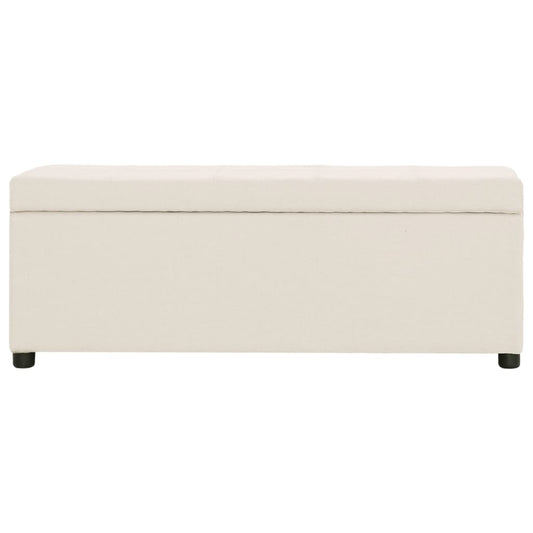 Panca con Vano Portaoggetti 116 cm Crema in Poliestere | homemem39