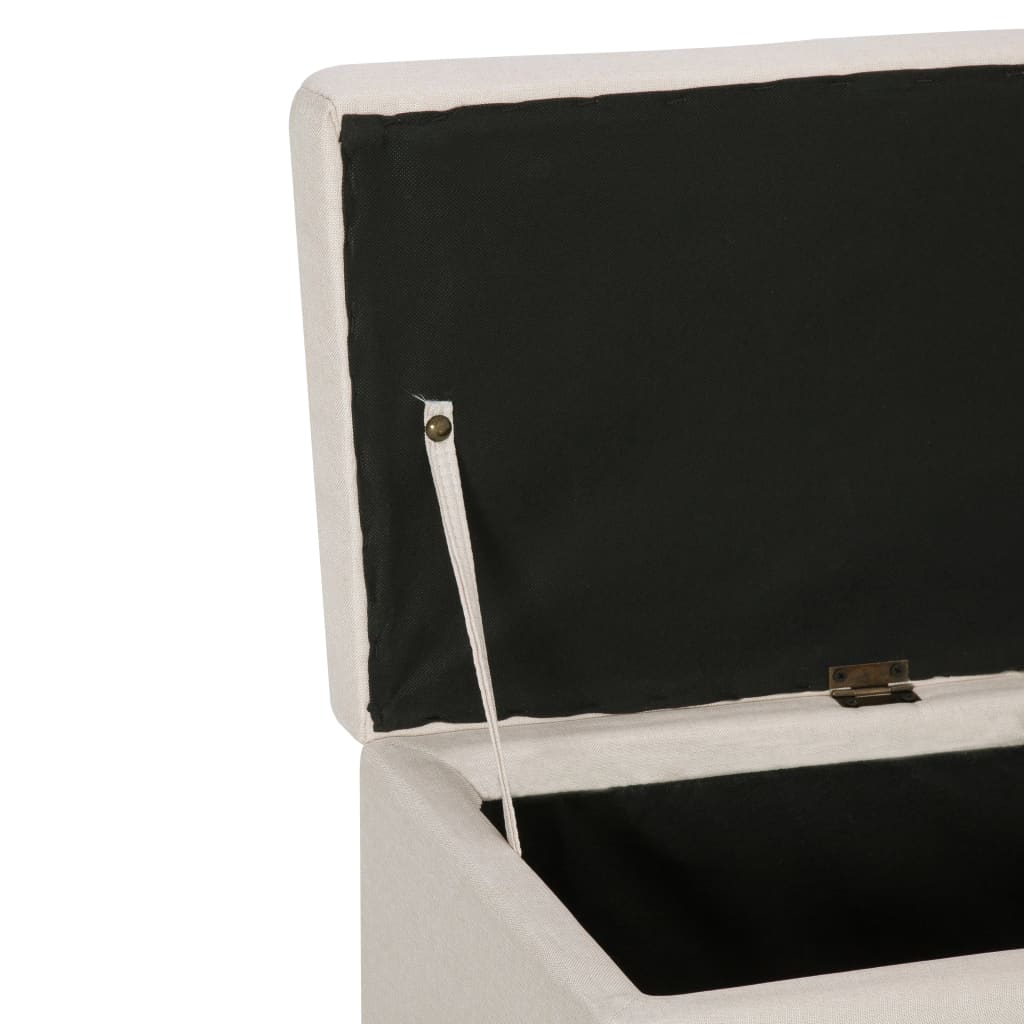 Panca con Vano Portaoggetti 116 cm Crema in Poliestere | homemem39