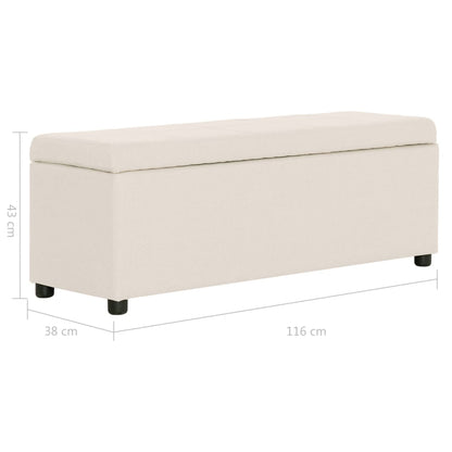 Panca con Vano Portaoggetti 116 cm Crema in Poliestere | homemem39