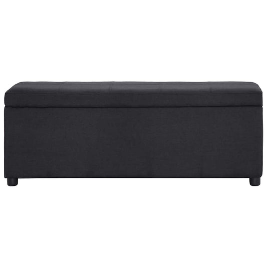 Panca con Vano Portaoggetti 116 cm Nera in Poliestere