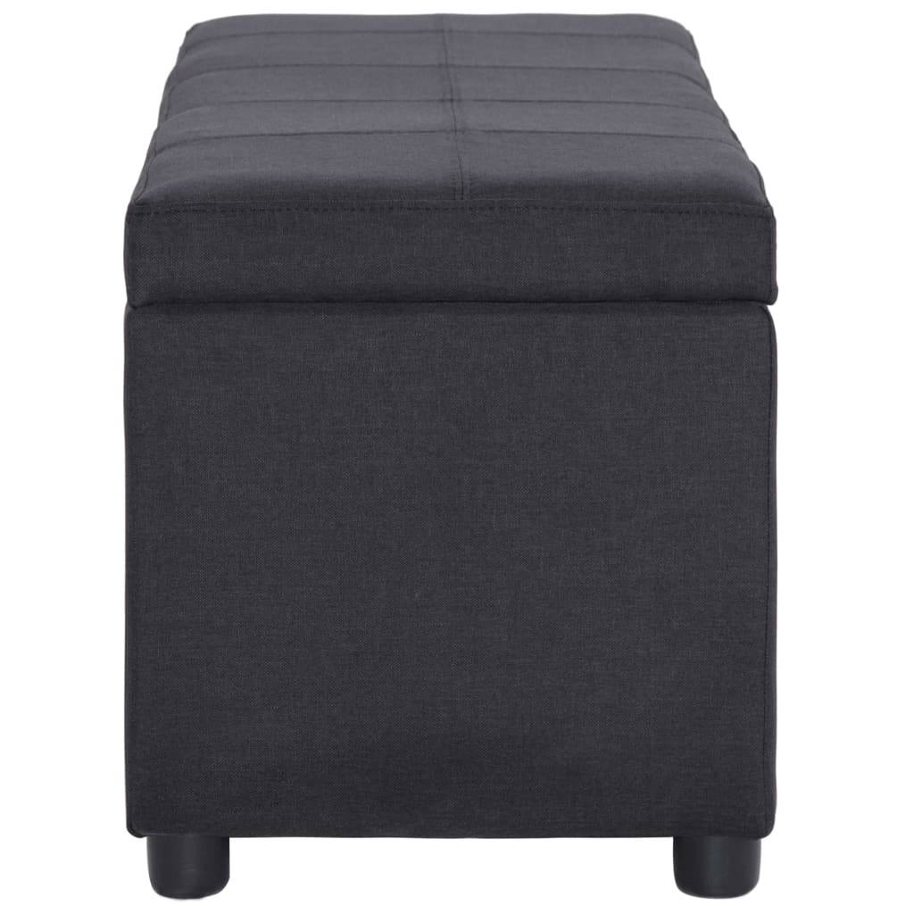 Panca con Vano Portaoggetti 116 cm Nera in Poliestere | homemem39