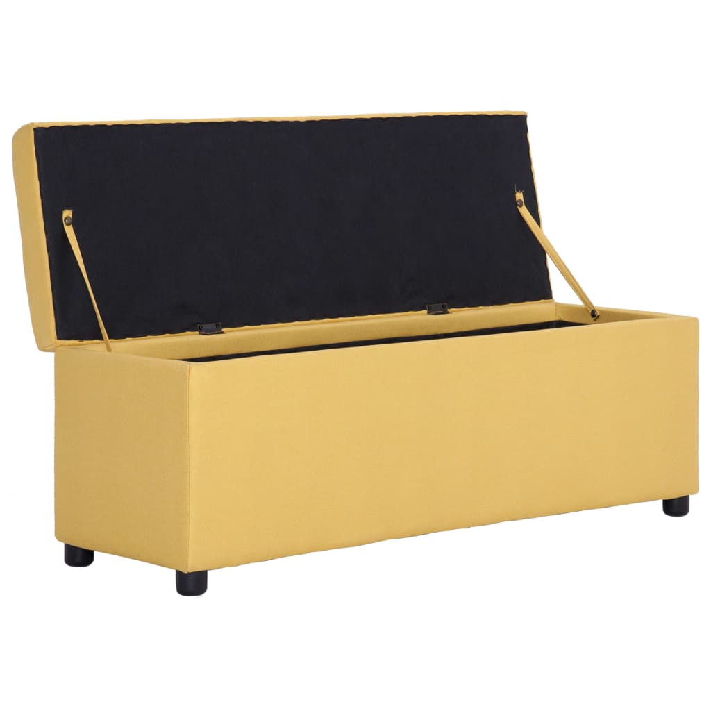 Panca con Vano Portaoggetti 116 cm Gialla in Poliestere | homemem39