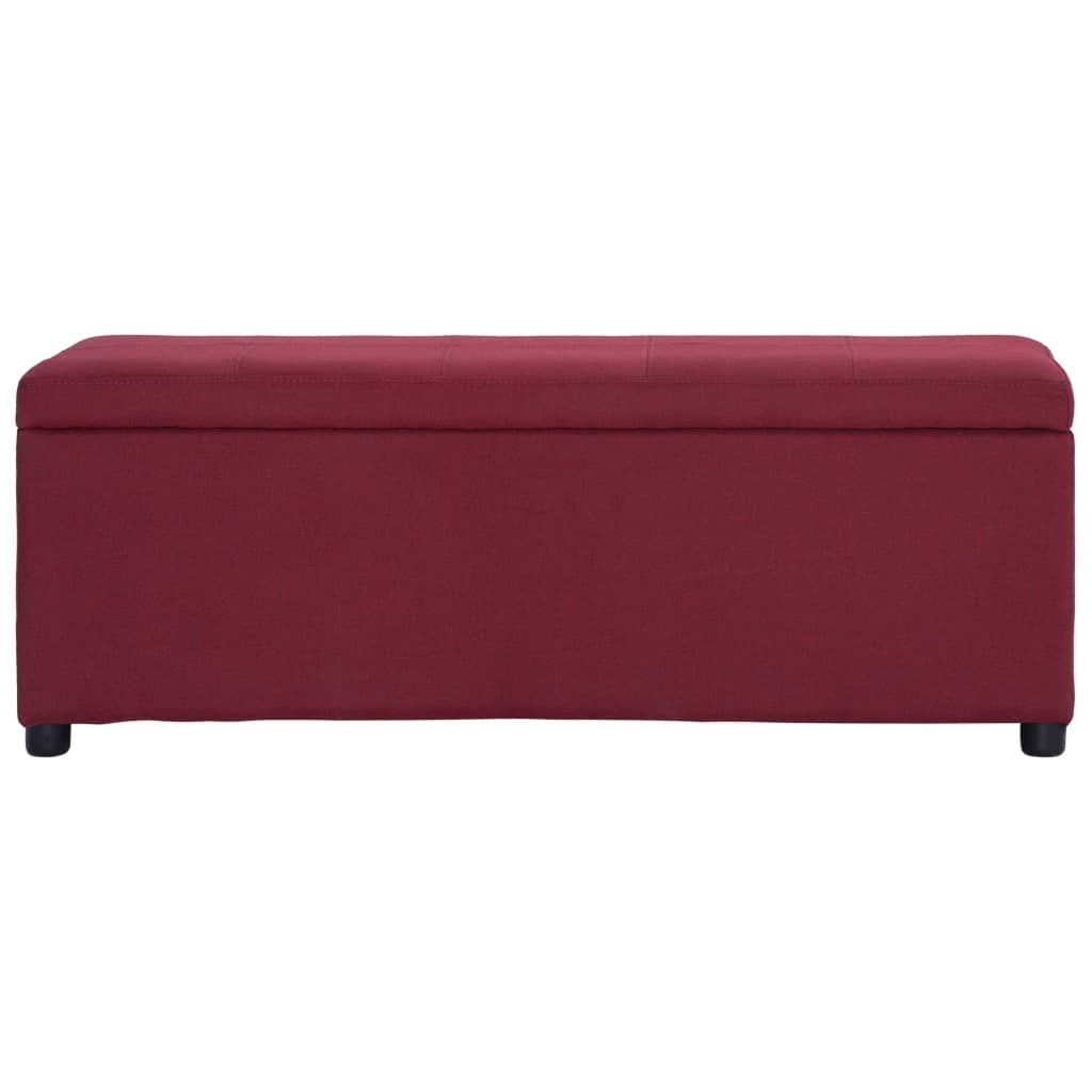 Panca con Vano Portaoggetti 116 cm Rosso Vino in Poliestere | homemem39