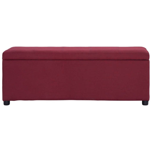 Panca con Vano Portaoggetti 116 cm Rosso Vino in Poliestere | homemem39
