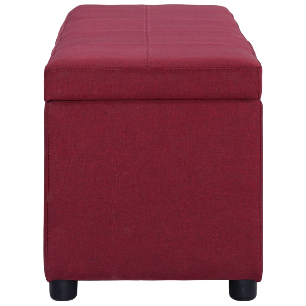 Panca con Vano Portaoggetti 116 cm Rosso Vino in Poliestere | homemem39