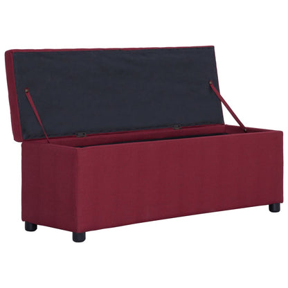 Panca con Vano Portaoggetti 116 cm Rosso Vino in Poliestere | homemem39