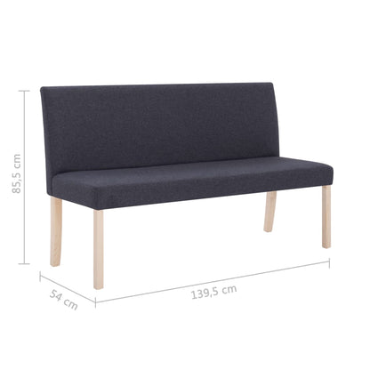 Panca 139,5 cm Grigio Scuro in Poliestere | homemem39