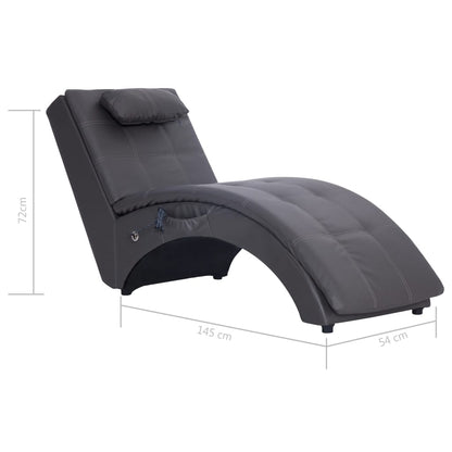 Sdraio Massaggiante con Cuscino Grigia in Similpelle | homemem39