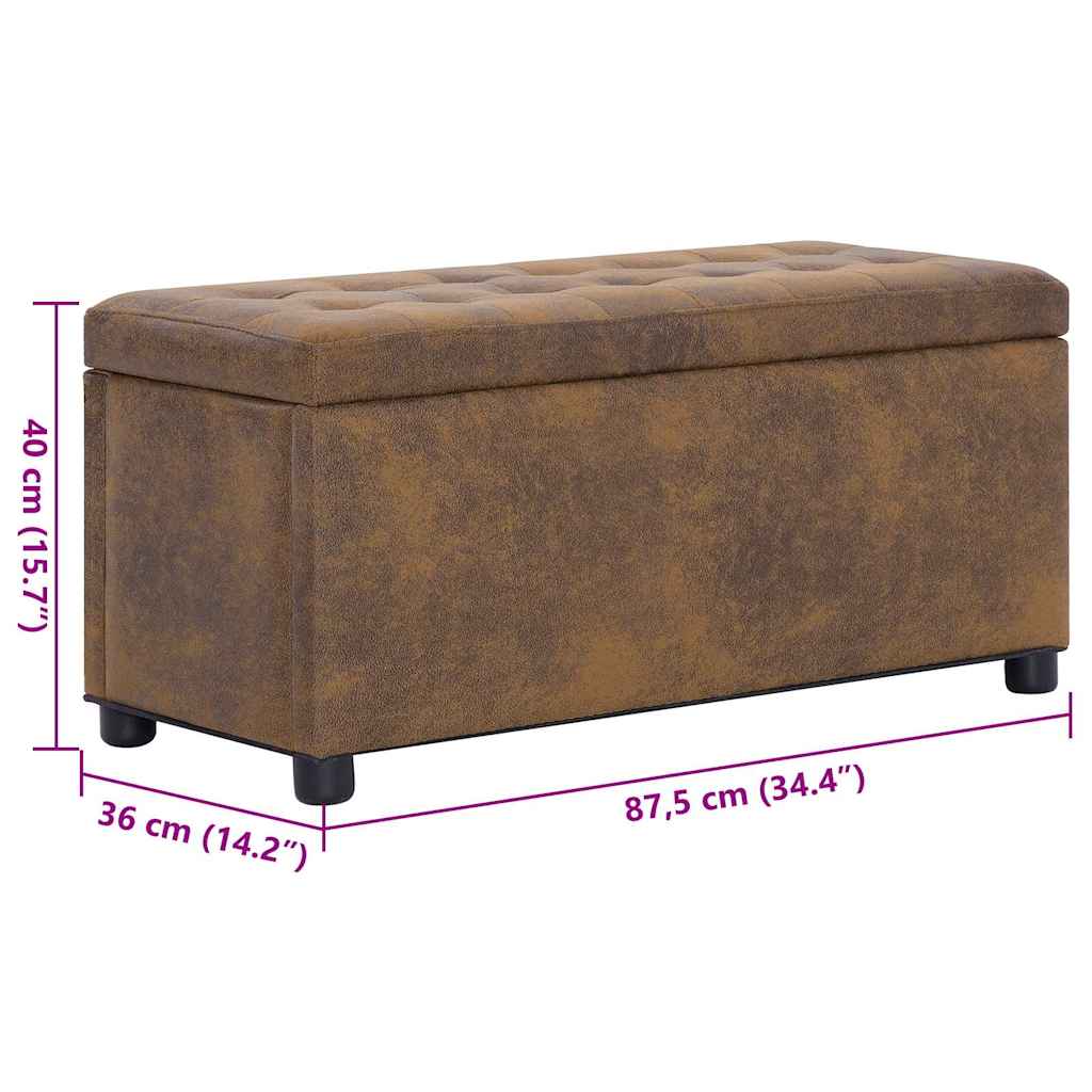 Cassapanca 87,5 cm Marrone in Similpelle Scamosciata | homemem39