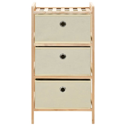 Scaffali con 3 Cesti in Tessuto 2 pz in Legno di Cedro Beige - homemem39