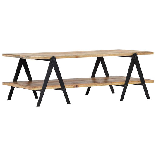 Tavolino da Salotto 115x60x40 cm in Legno Massello di Mango | homemem39