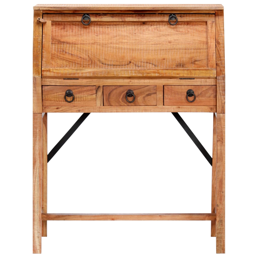 Scrivania 90x40x107cm in Legno Massello di Acacia | homemem39