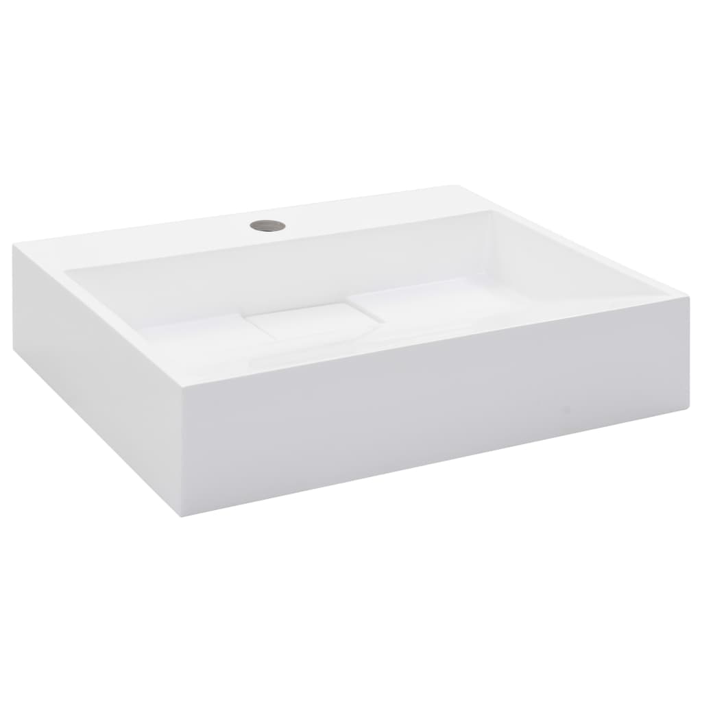 Lavandino 50x38x13 cm Blocco in Marmo/Minerale Bianco