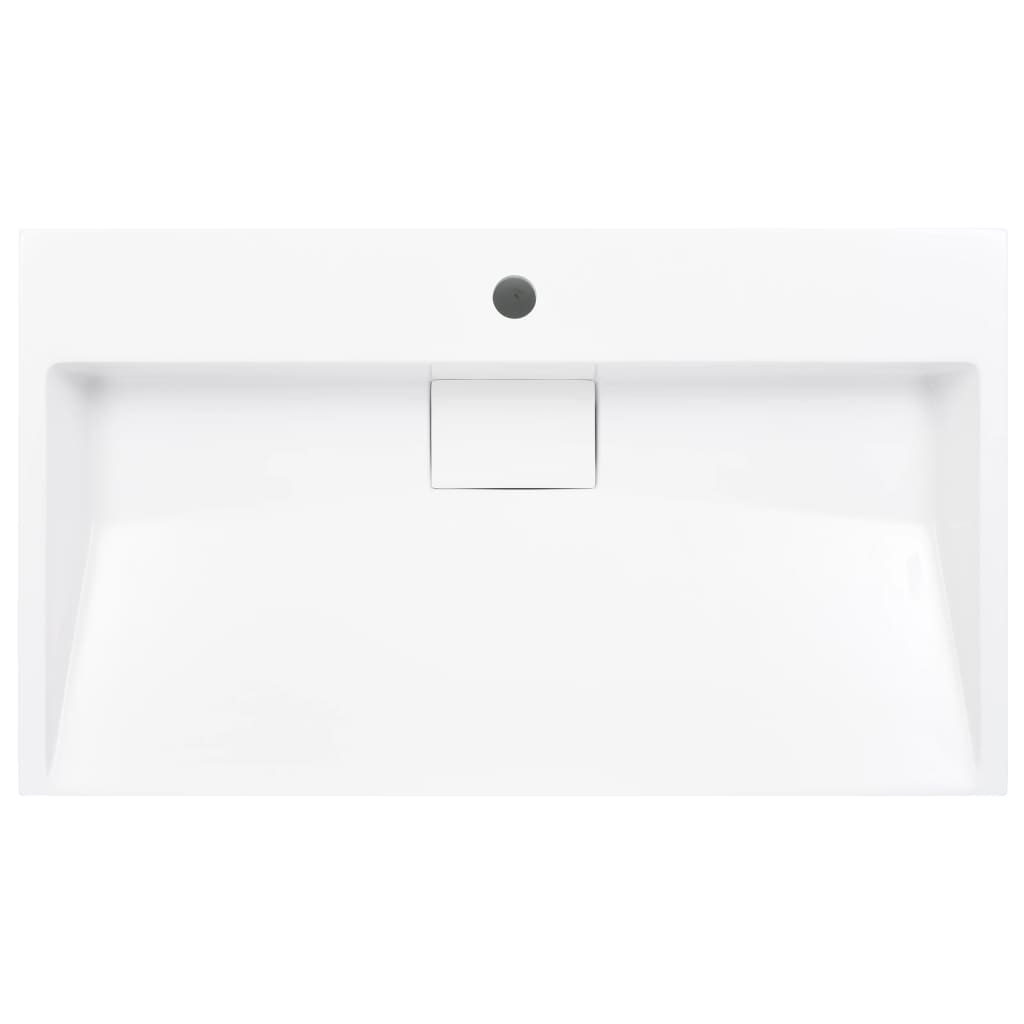 Lavandino 80x46x11 cm Blocco in Marmo/Minerale Bianco