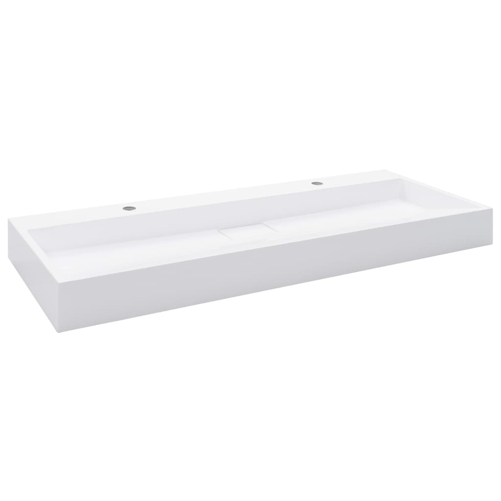 Lavandino 120x46x11 cm Blocco in Marmo/Minerale Bianco