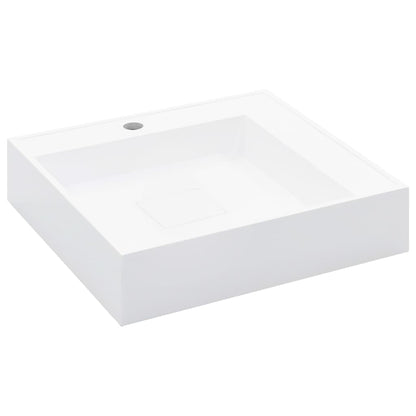 Lavandino 50x50x12,3 cm Blocco in Marmo/Minerale Bianco - homemem39