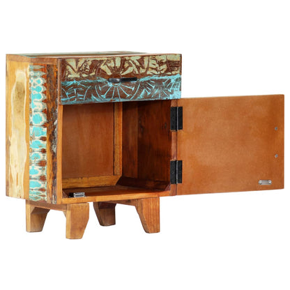 Comodino Intagliato a Mano 40x30x50 cm in Massello di Recupero | homemem39