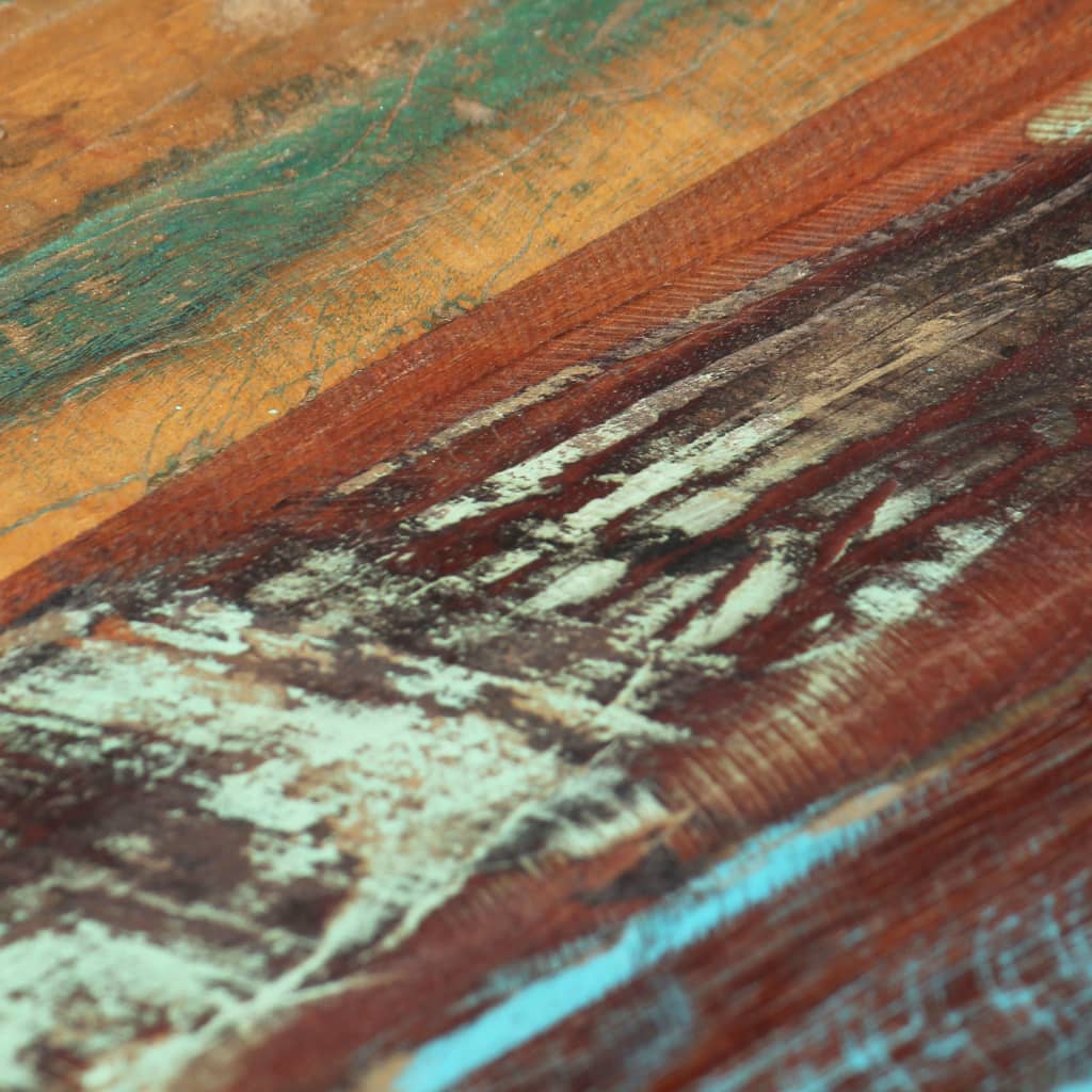 Tavolino da Caffè 120x50x30cm Legno Massello Recuperato Acciaio | homemem39