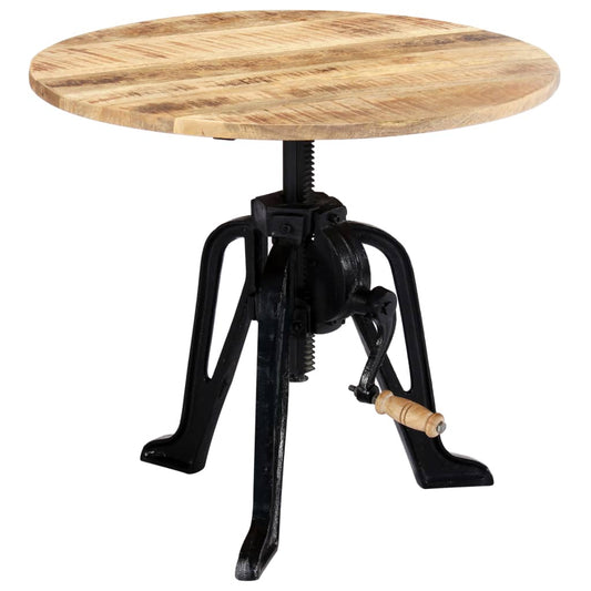 Tavolino 60x(46-63) cm in Legno Massello di Mango e Ghisa | homemem39
