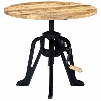 Tavolino 60x(46-63) cm in Legno Massello di Mango e Ghisa