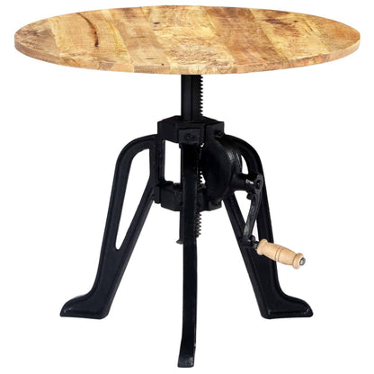 Tavolino 60x(46-63) cm in Legno Massello di Mango e Ghisa | homemem39