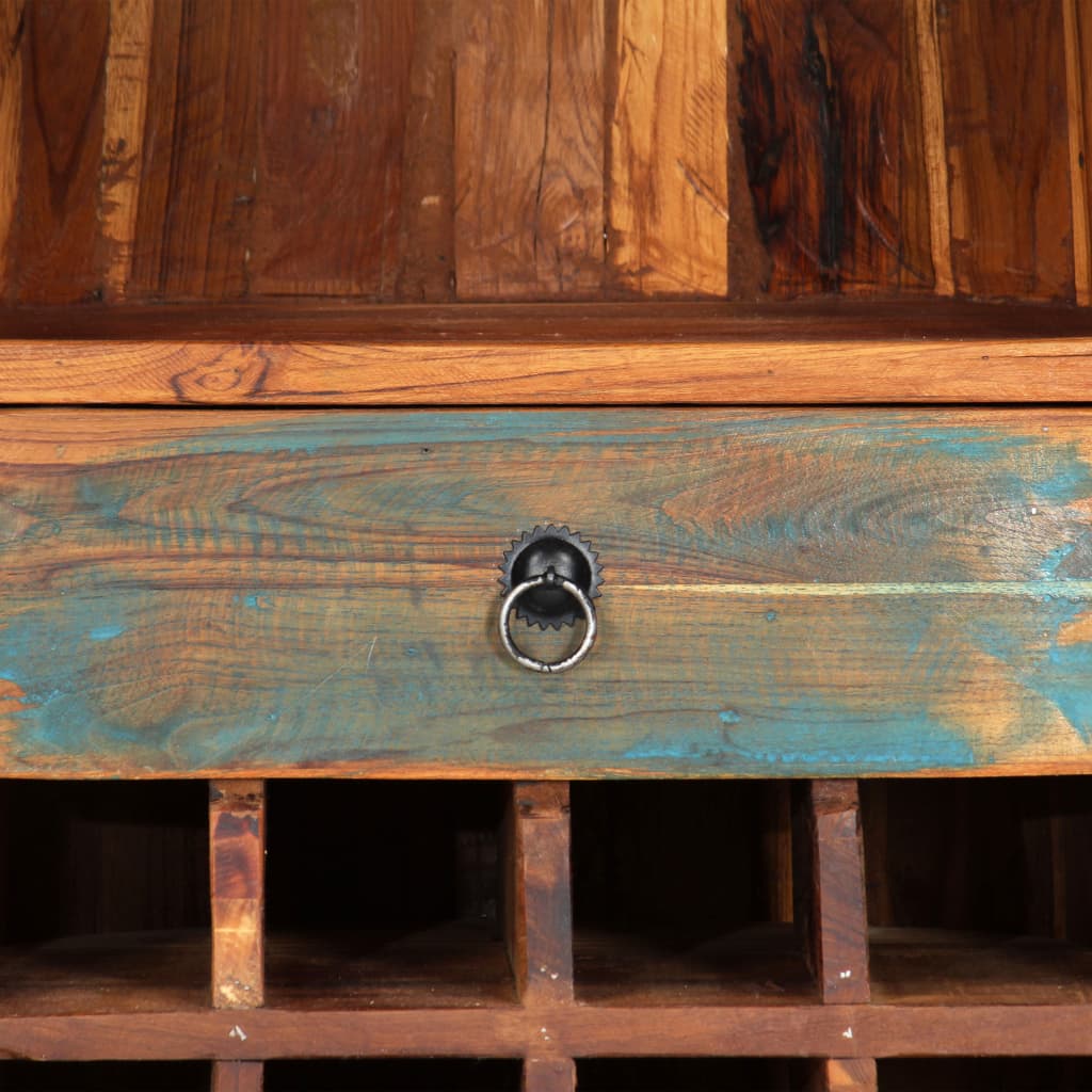 Portavino 50x40x180 cm in Legno Massello di Recupero