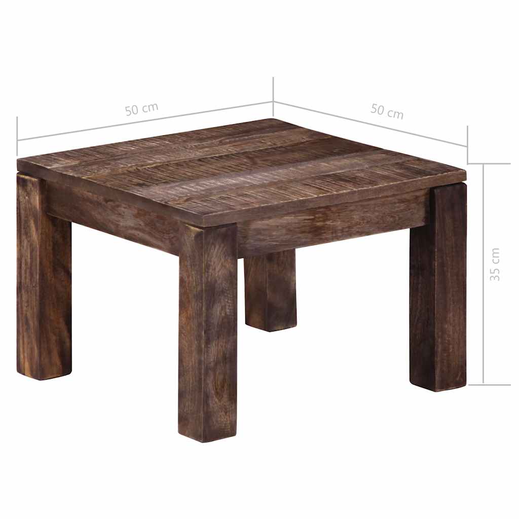 Tavolino da Salotto 50x50x35 cm Legno Massello di Mango