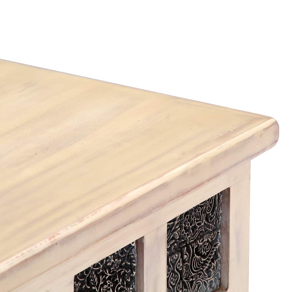 Cassapanca Bianca 110x40x45 cm in Legno Massello di Acacia | homemem39