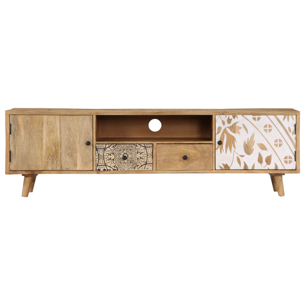 Mobile Porta TV 140x30x40 cm in Legno Massello di Mango | homemem39