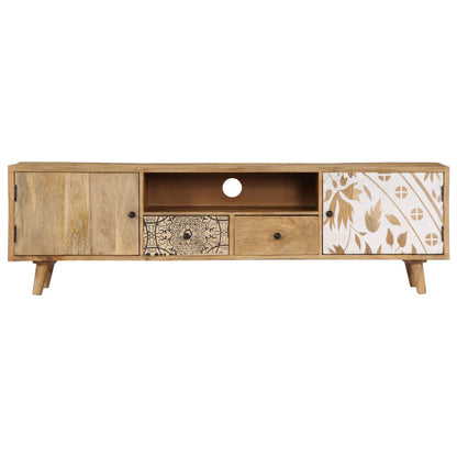 Mobile Porta TV 140x30x40 cm in Legno Massello di Mango | homemem39