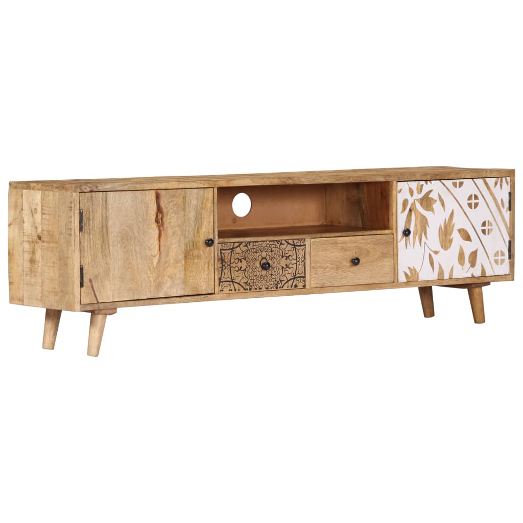Mobile Porta TV 140x30x40 cm in Legno Massello di Mango | homemem39