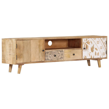 Mobile Porta TV 140x30x40 cm in Legno Massello di Mango