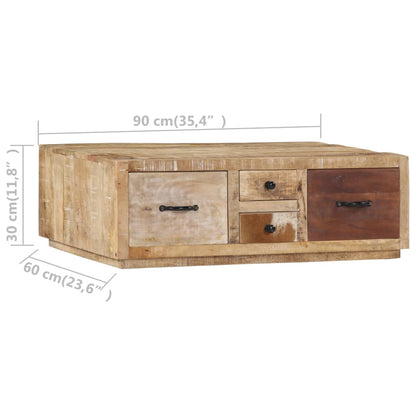 Tavolino da Salotto 90x60x30 cm in Legno Massello di Mango | homemem39