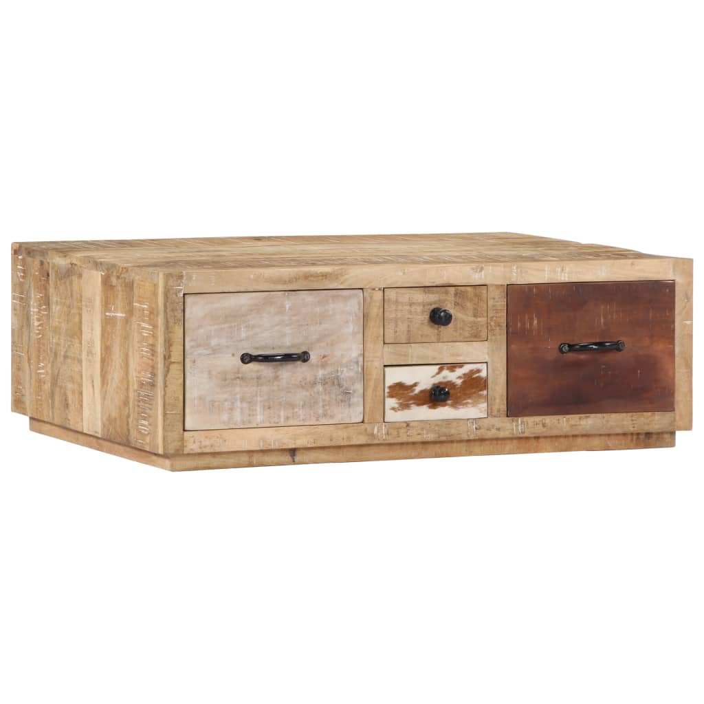 Tavolino da Salotto 90x60x30 cm in Legno Massello di Mango | homemem39