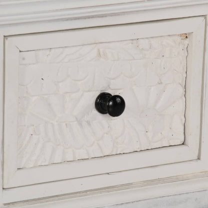 Tavolino da Salotto Bianco 70x70x30 cm Legno Massello di Mango | homemem39