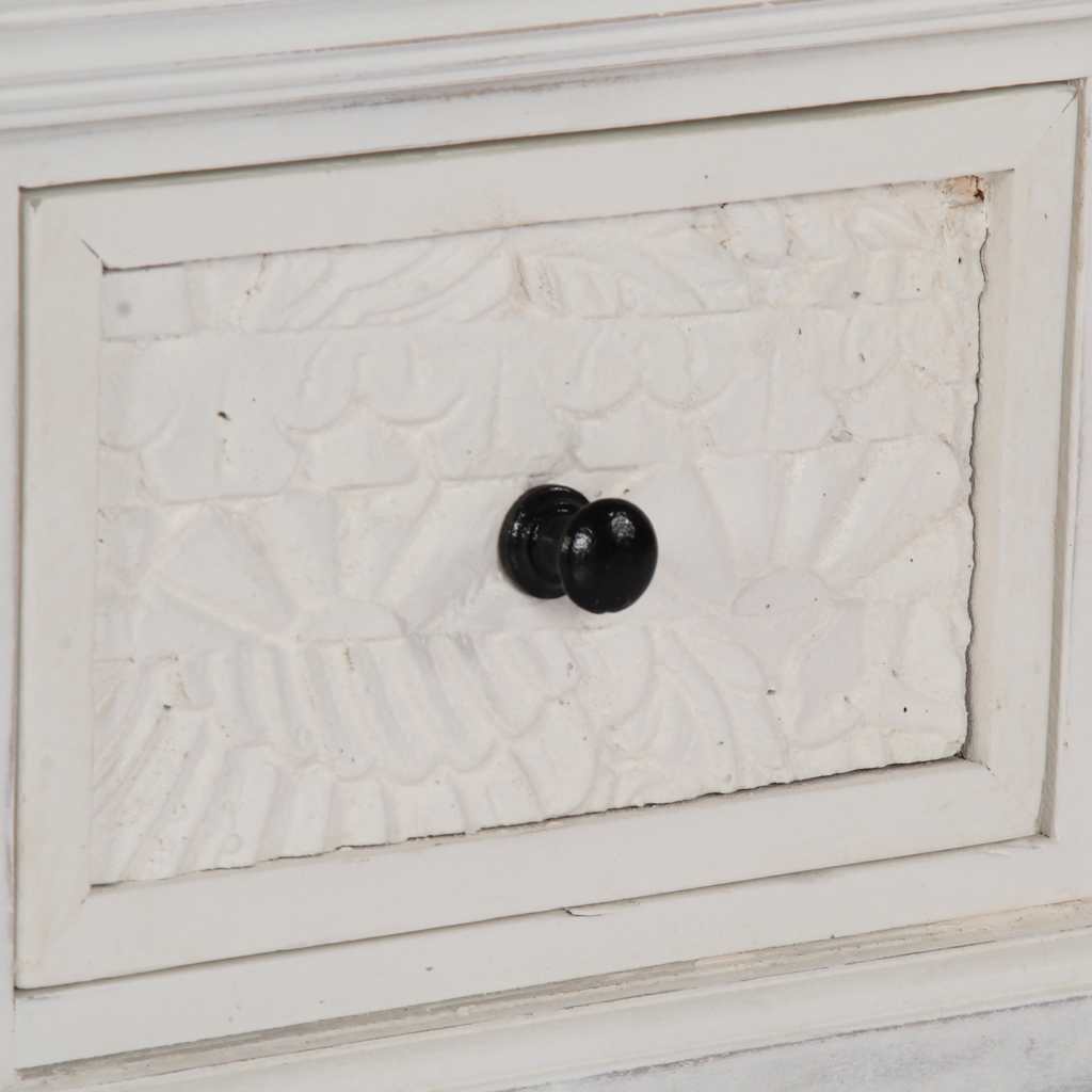 Tavolino da Salotto Bianco 70x70x30 cm Legno Massello di Mango