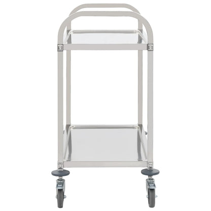 Carrello da Cucina a 2 Livelli 95x45x83,5 cm in Acciaio Inox
