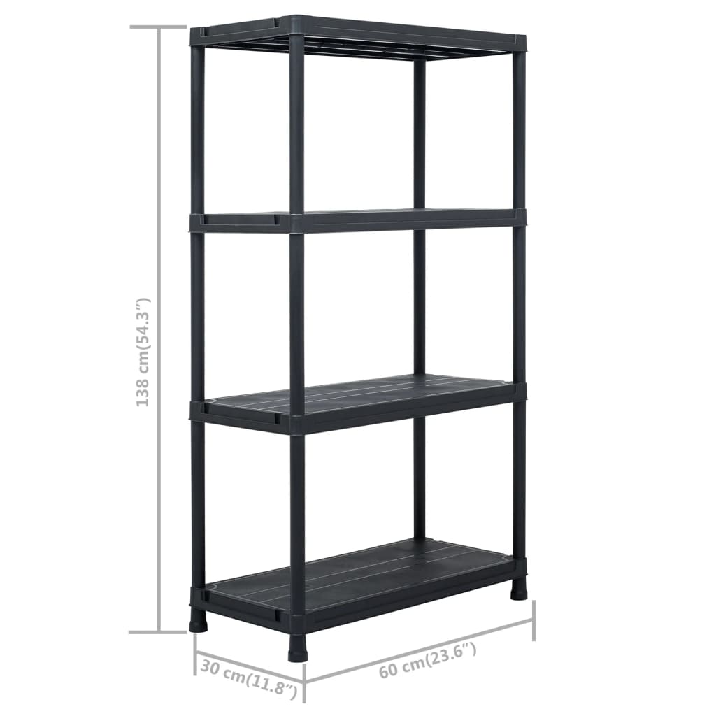 Scaffali 5 pz 60x30x138 cm Nero in Plastica - homemem39