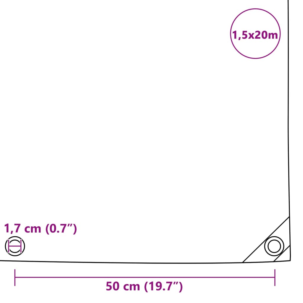 Telone Impermeabile 650 g/m² 1,5x20 m Blu - homemem39