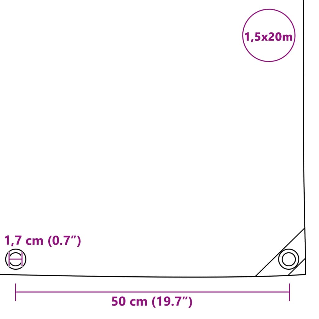 Telone 650 g/m² 1,5x20 m Bianco - homemem39