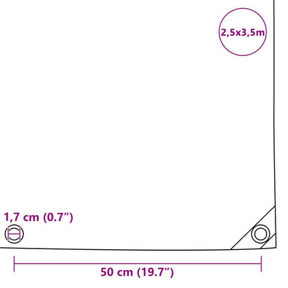 Telone 650 g/m² 2,5x3,5 m Bianco | homemem39