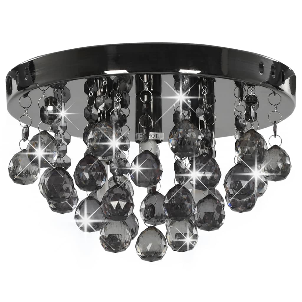 Lampadario con Perle Fumé Tondo Nero G9 - homemem39