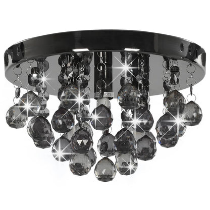 Lampadario con Perle Fumé Tondo Nero G9 - homemem39