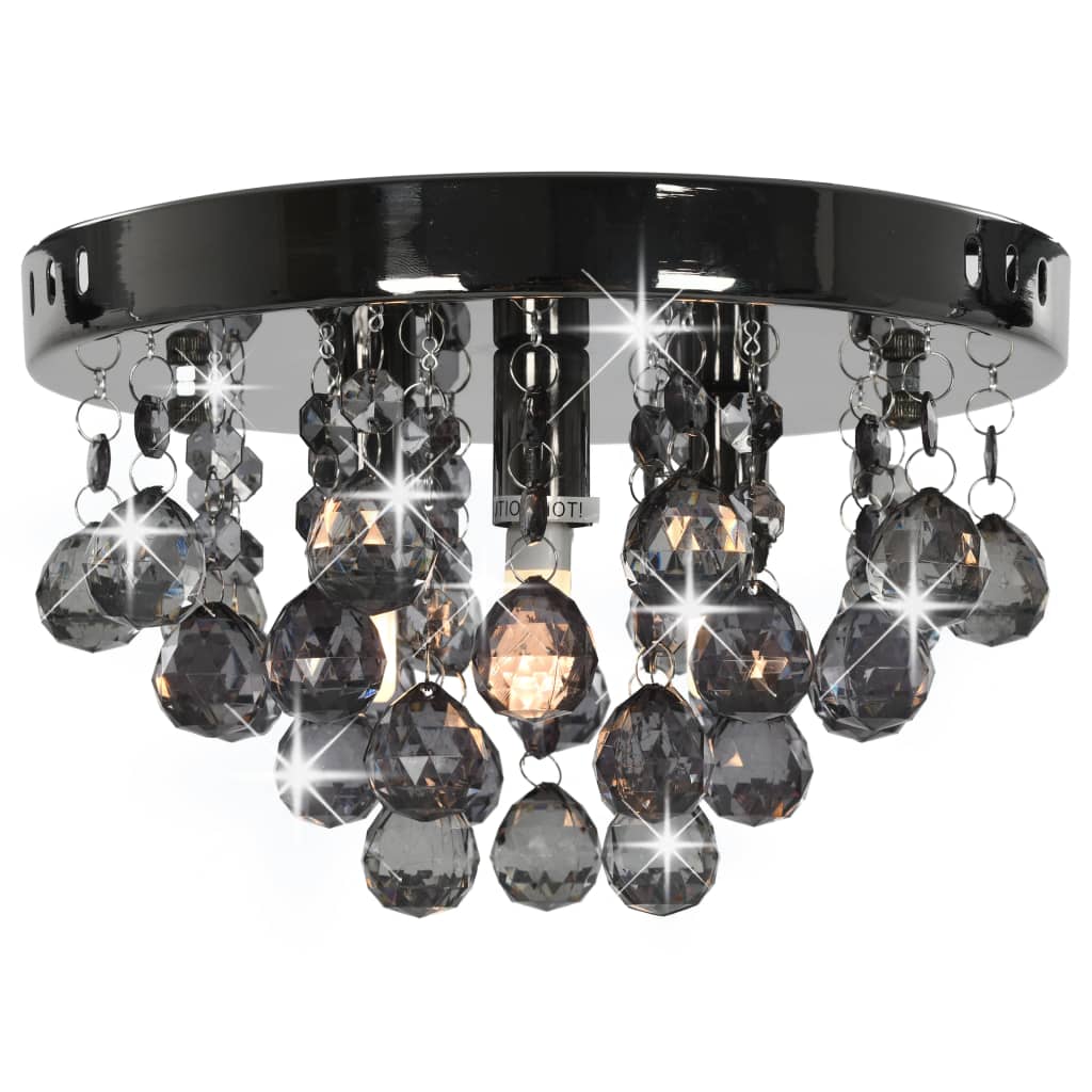 Lampadario con Perle Fumé Tondo Nero G9 - homemem39